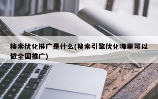 搜索优化推广是什么(搜索引擎优化哪里可以做全国推广)