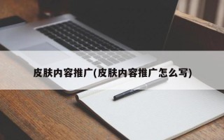 皮肤内容推广(皮肤内容推广怎么写)