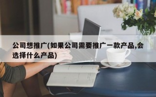 公司想推广(如果公司需要推广一款产品,会选择什么产品)