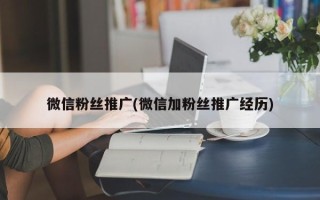 微信粉丝推广(微信加粉丝推广经历)